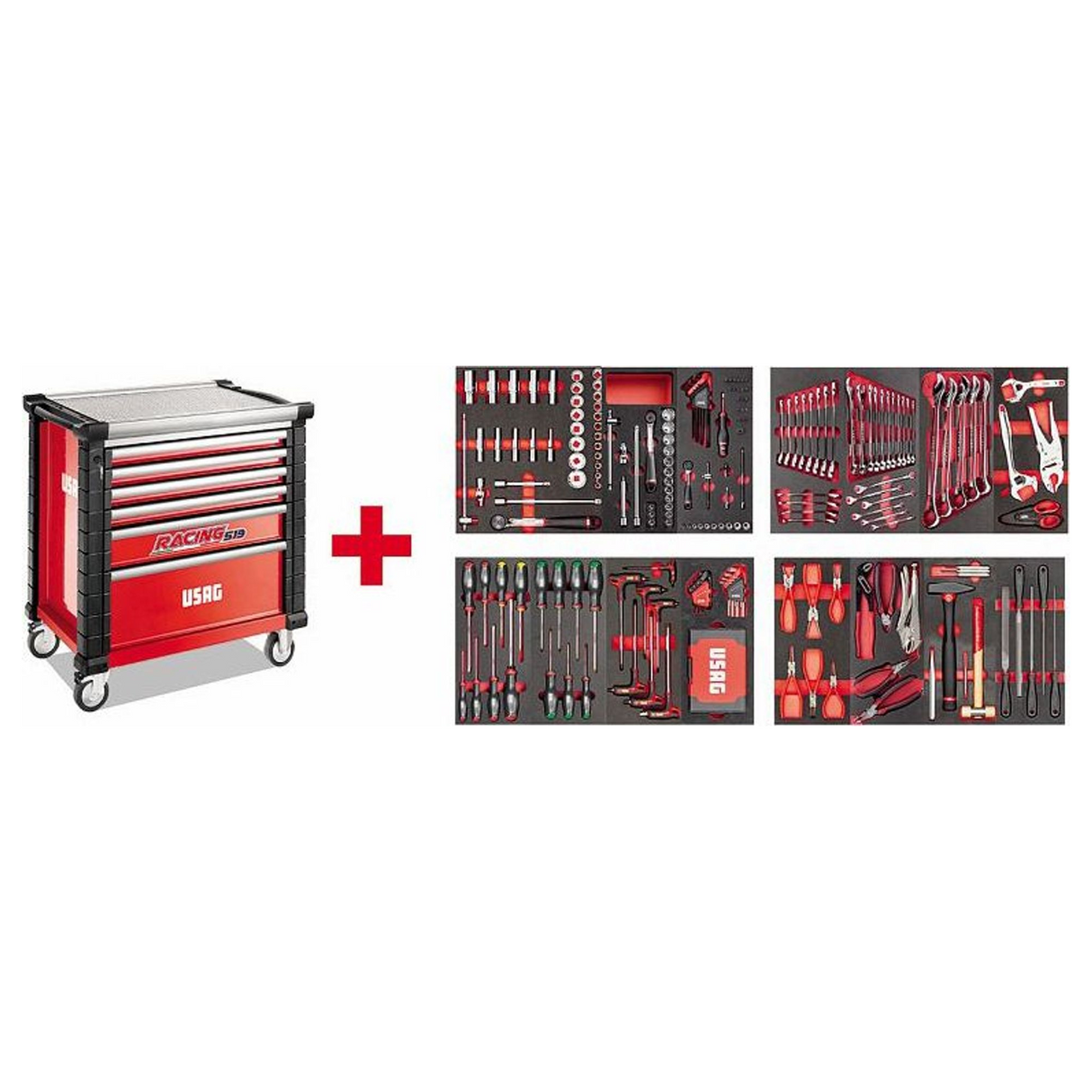 U05190632 - Carrello USAG RACING 519 RS6/4MM con Assortimento 495 MC