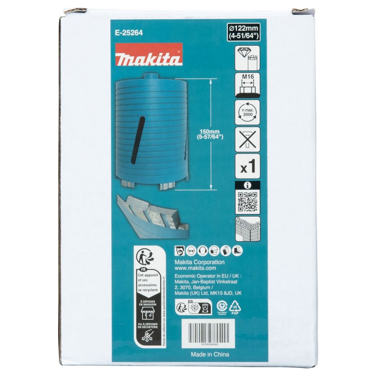 E-25264 - Diamantkrone Makita E-25264 122x150mm M16 - Bild 5