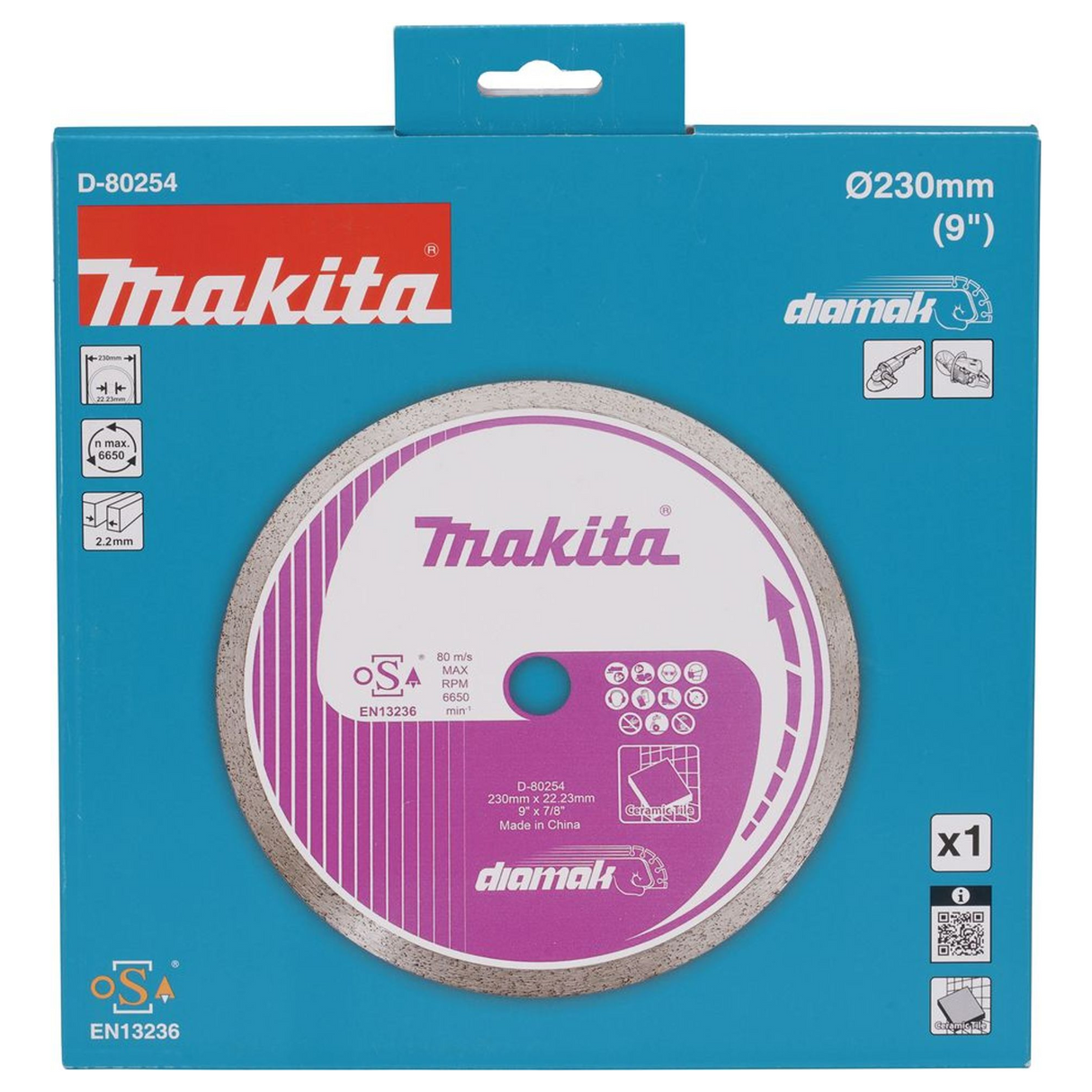D-80254 - Diamantscheibe Makita D-80254 230 mm durchgehende Krone – Abbildung 4