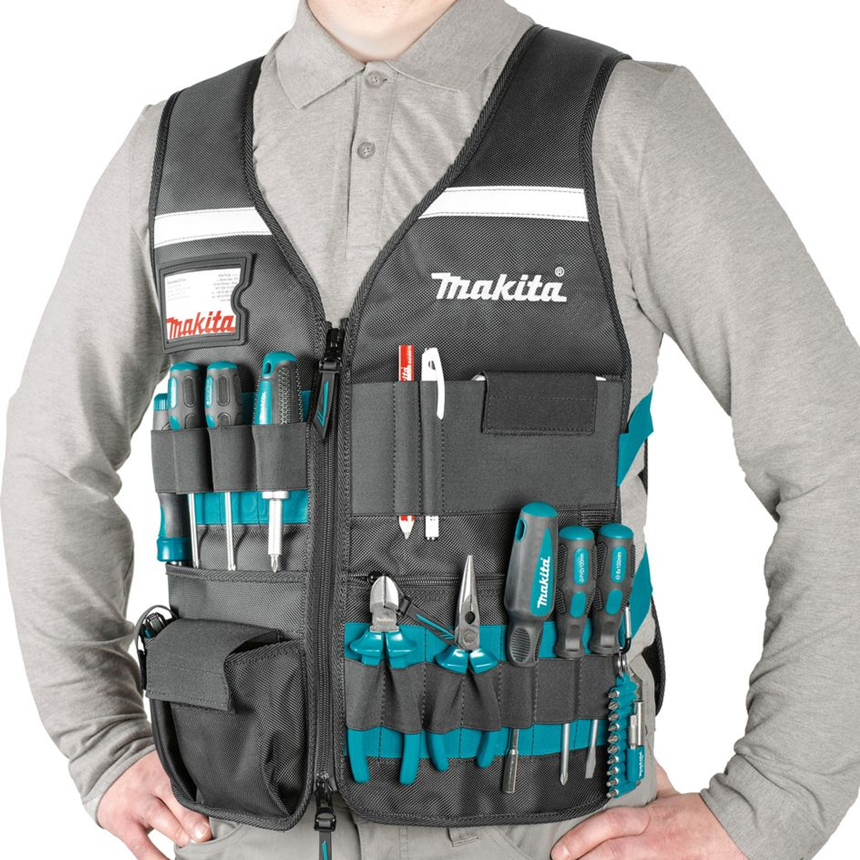 E-15609 - Arbeitsweste Makita E-15609 mit verstellbaren Taschen – Abbildung 4