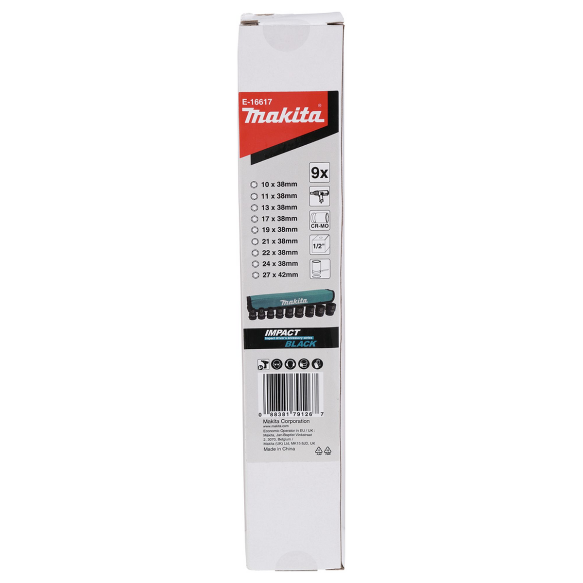 E-16617 - Kompassset Makita Impact Black E-16617 ½" 9 Stück Kurz - Bild 5