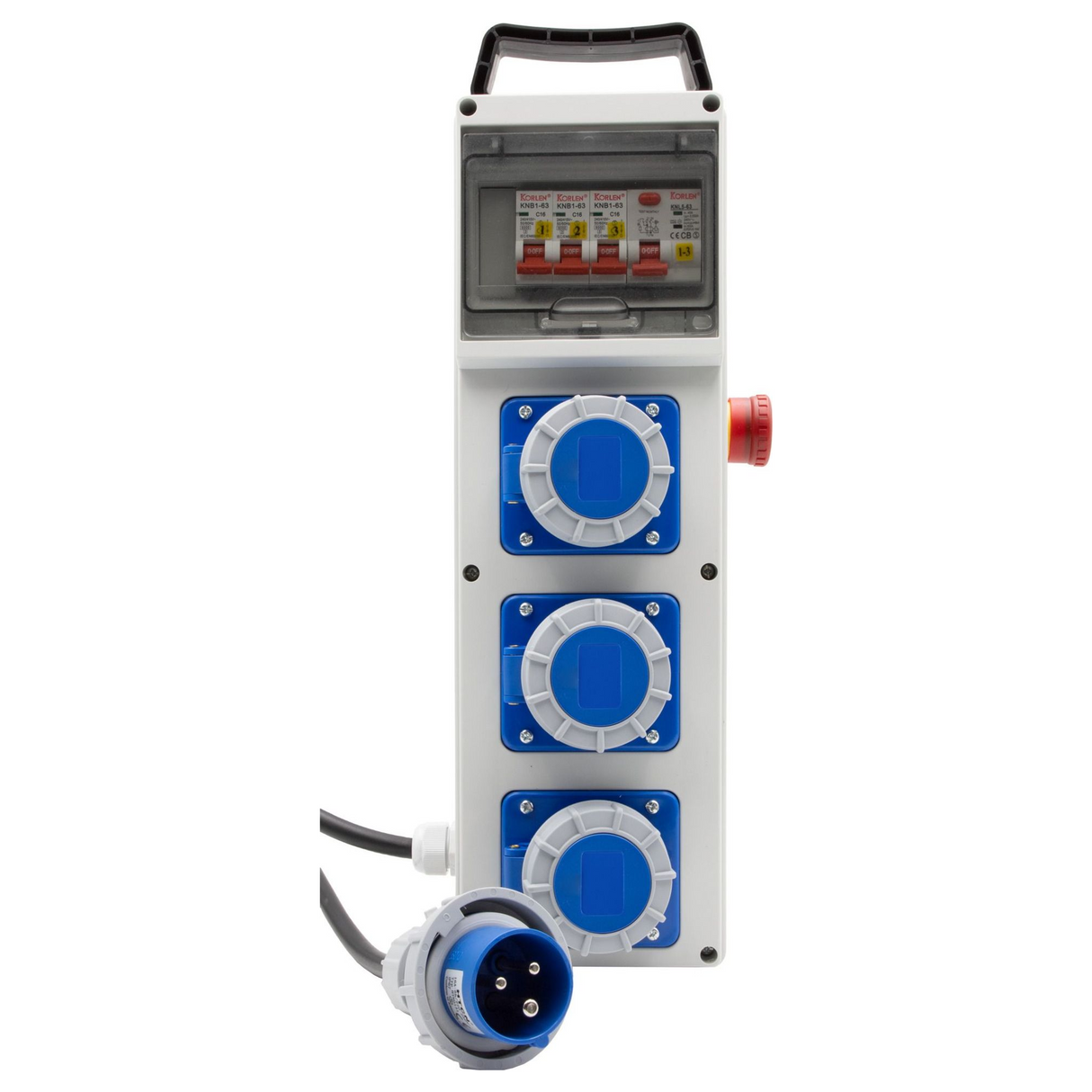 1154857210 - Brennenstuhl BSV 4 ITRE1 EMO RCD 30mA 3x CEE 230V/16A IP67 Stromverteiler