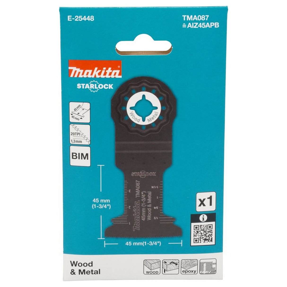 E-25448 - Starlock-Klinge Makita E-25448 BiM 45 mm für Holz und Metall – Abbildung 3