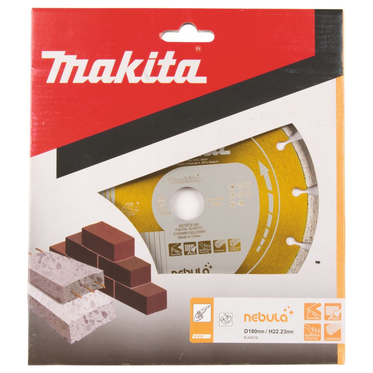 B-54019 - Diamantscheibe Makita B-54019 Nass- und Trockennebel 180 mm – Bild 3