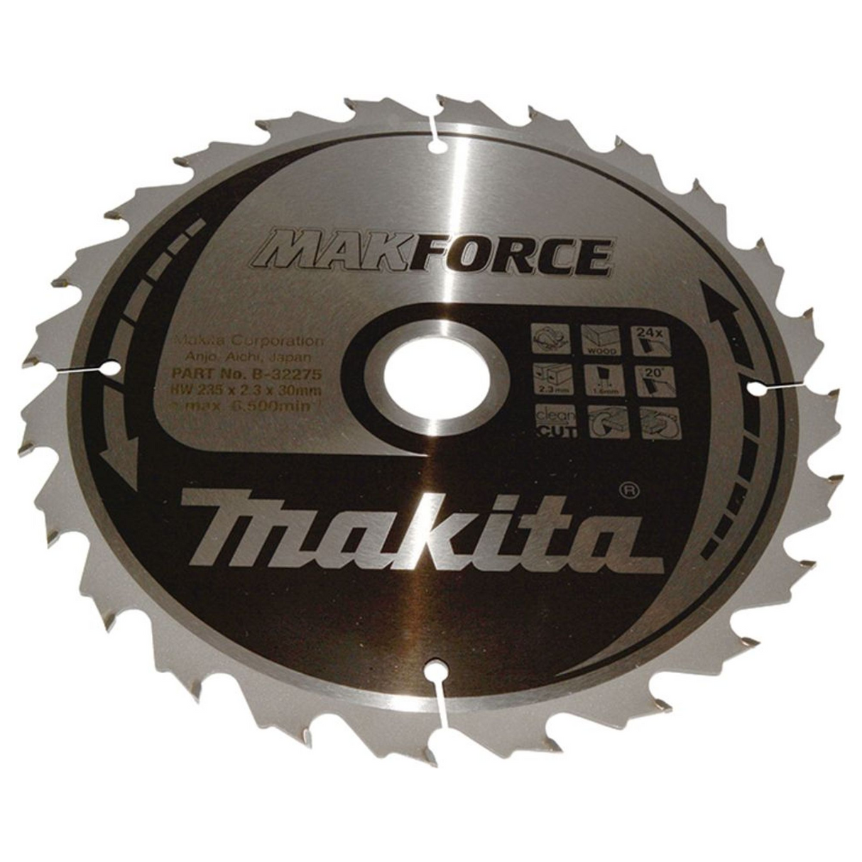 B-32275 - Lama Circolare Makita Makforce B-32275 235x30mm 24T - Immagine 2