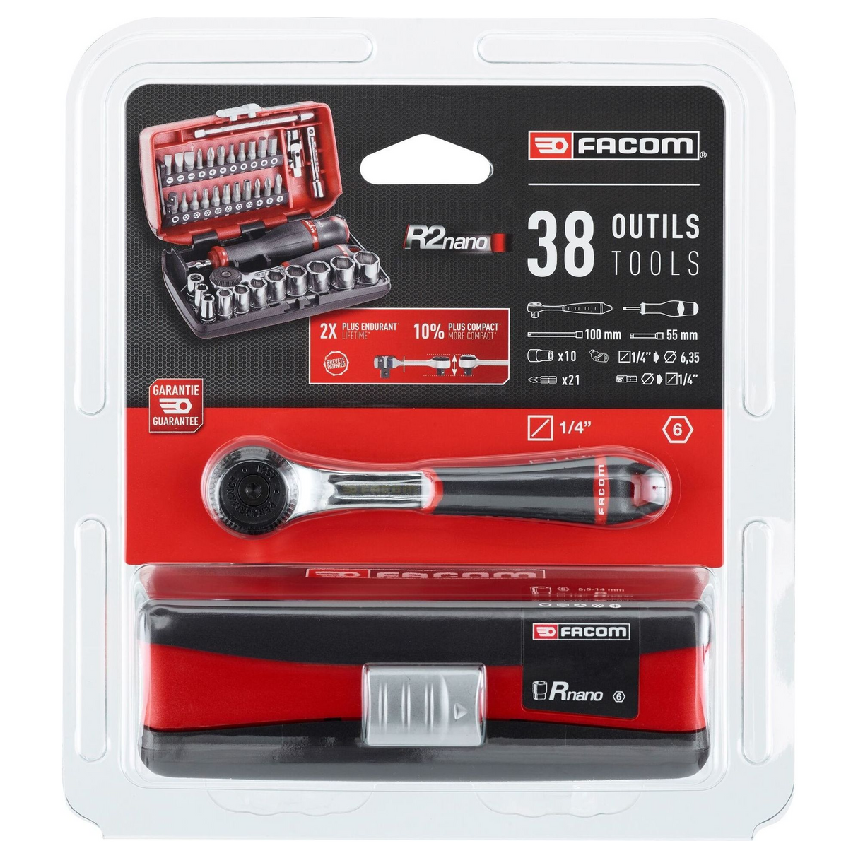 R2NANOPB – Facom R2NANOPB 1/4"-Steckschlüsselsatz, 38-teilig – Abbildung 9