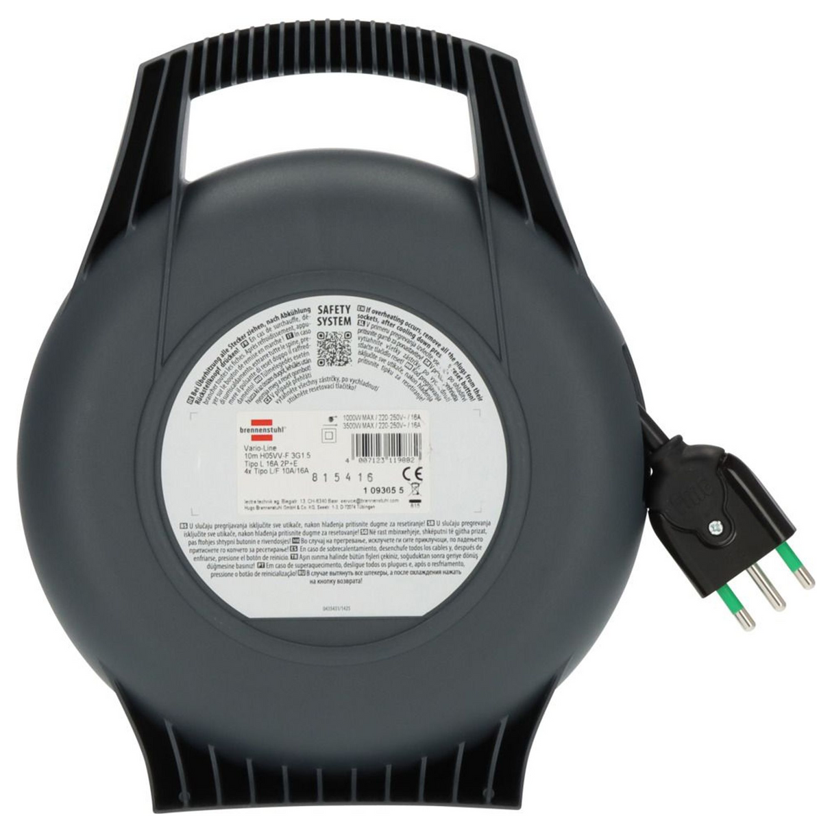 1093655 - Brennenstuhl Vario Line X 4-fach Kabeltrommel 10 m H05VV-F 3G1.5 - Abbildung 4