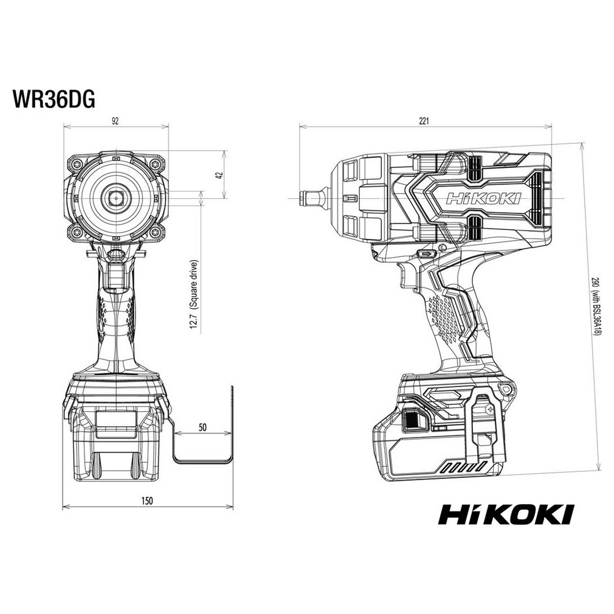 WR36DGW2Z – HiKOKI WR36DGW2Z 36V Schlagschrauber – Bild 8