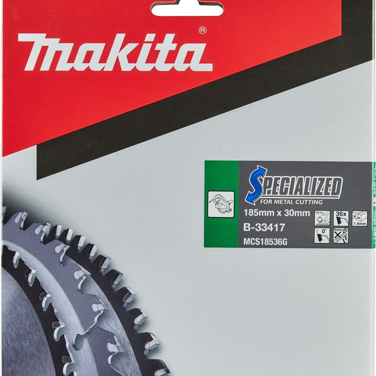 B-33417 - Kreissägeblatt Makita B-33417 Spezialisiertes Hartmetall-Tunnelstrahlgerät 185 mm 36T - Abbildung 3