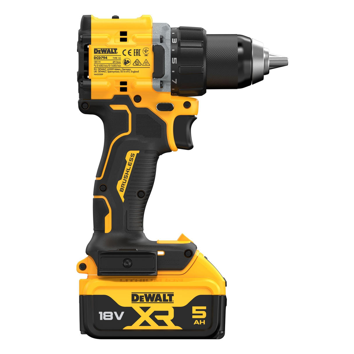 DCD794P2T-QW - Bohrschrauber Dewalt DCD794P2T-QW 18V 5Ah - Abbildung 3