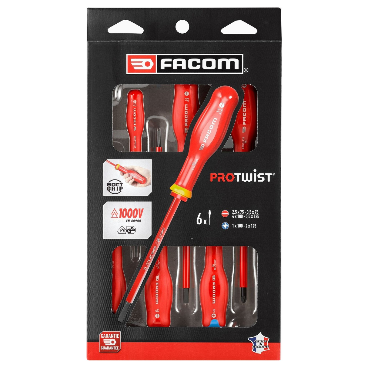 ATDVE.J6PB - FACOM PROTWIST 1000V 6-teiliges isoliertes Schraubendreher-Set