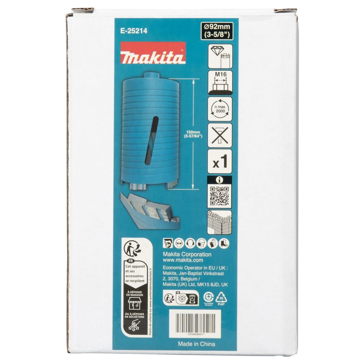 E-25214 - Diamantkrone Makita E-25214 92mm M16 Trocken - Bild 5