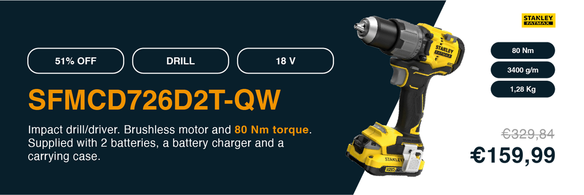 Trapano battente Stanley SFMCD726D2T-QW 18V 2Ah