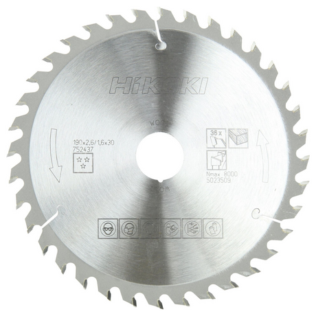 752437 - HiKOKI 752437 190x30mm Z36 Sägeblatt für Holz mit wechselnden Zähnen