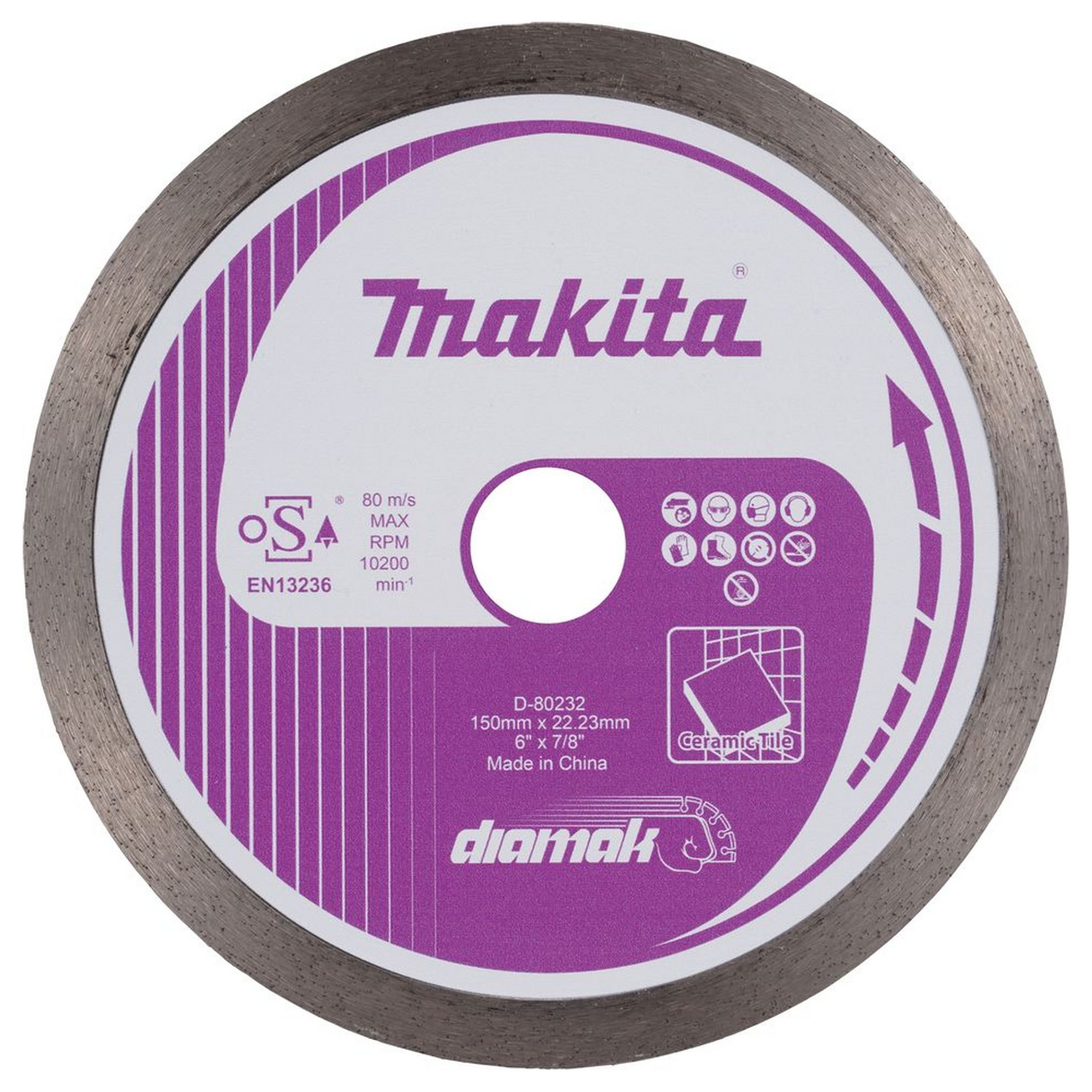 D-80232 - Diamantscheibe Makita D-80232 150 mm durchgehende Krone – Abbildung 2