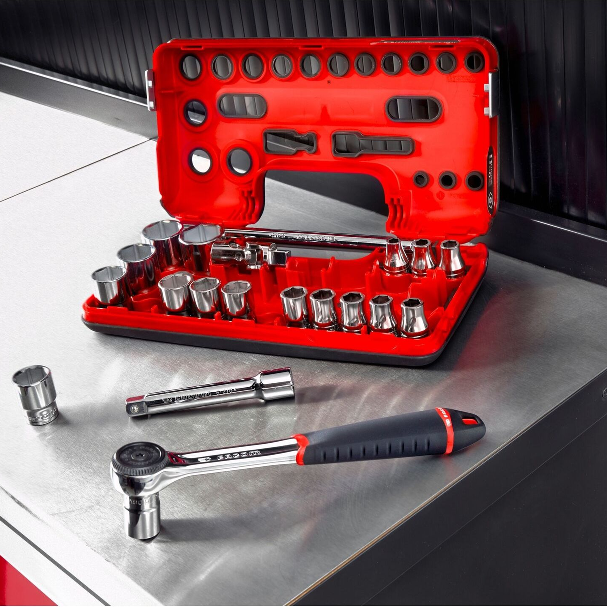 S.161DBOX1PB – Facom Steckschlüsselsatz S.161DBOX1PB 1/2" 21-teilig – Abbildung 6