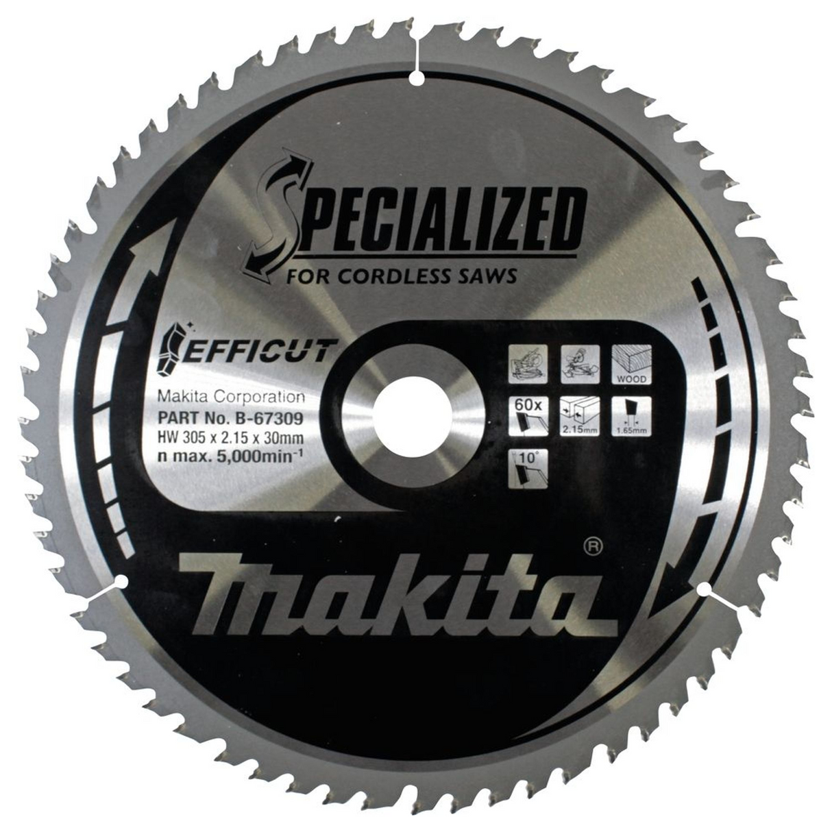 B-67309 - Lama Efficut TCT Makita B-67309 305x30mm 60 Denti - Immagine 2