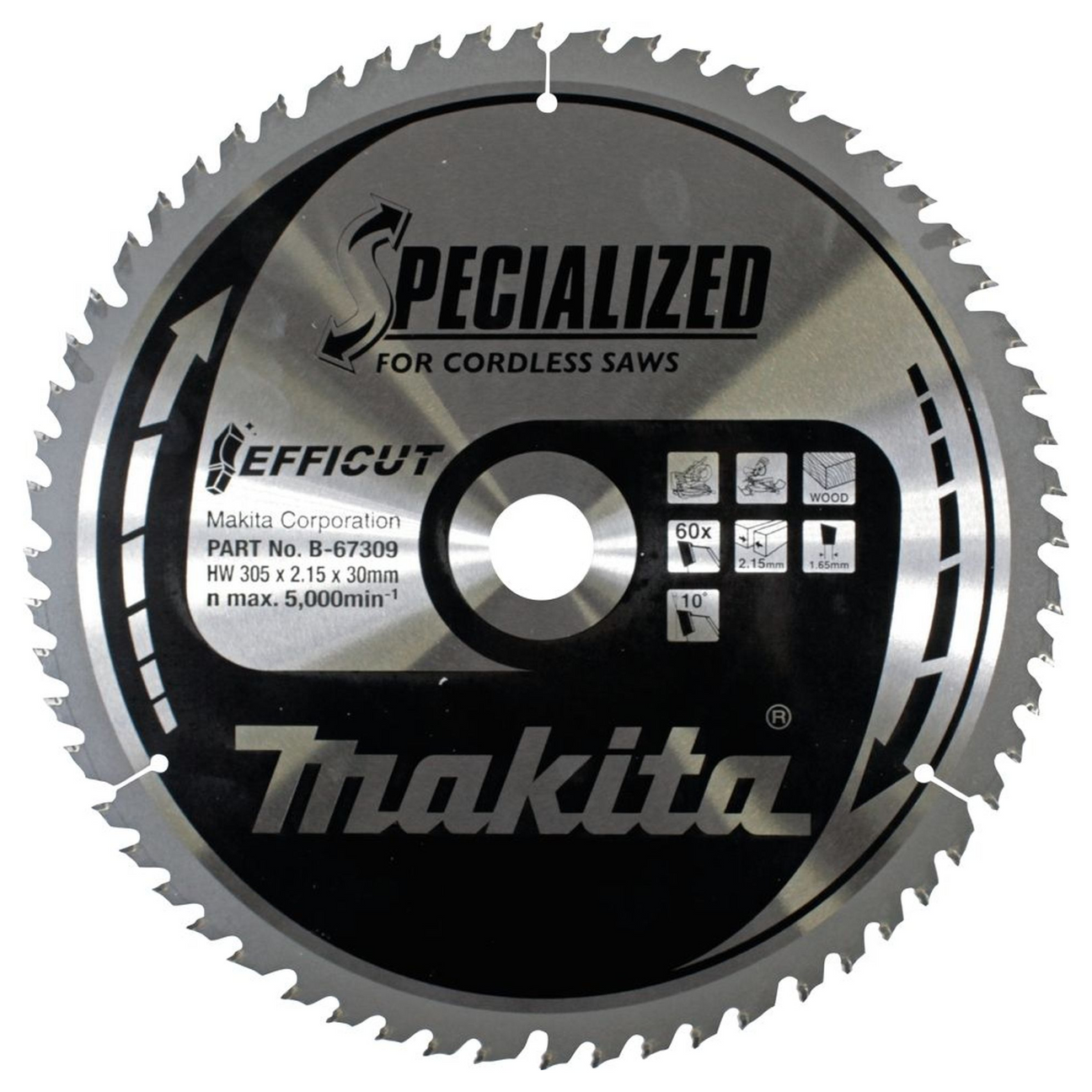 B-67309 - Efficut TCT Klinge Makita B-67309 305x30mm 60 Zähne - Abbildung 2