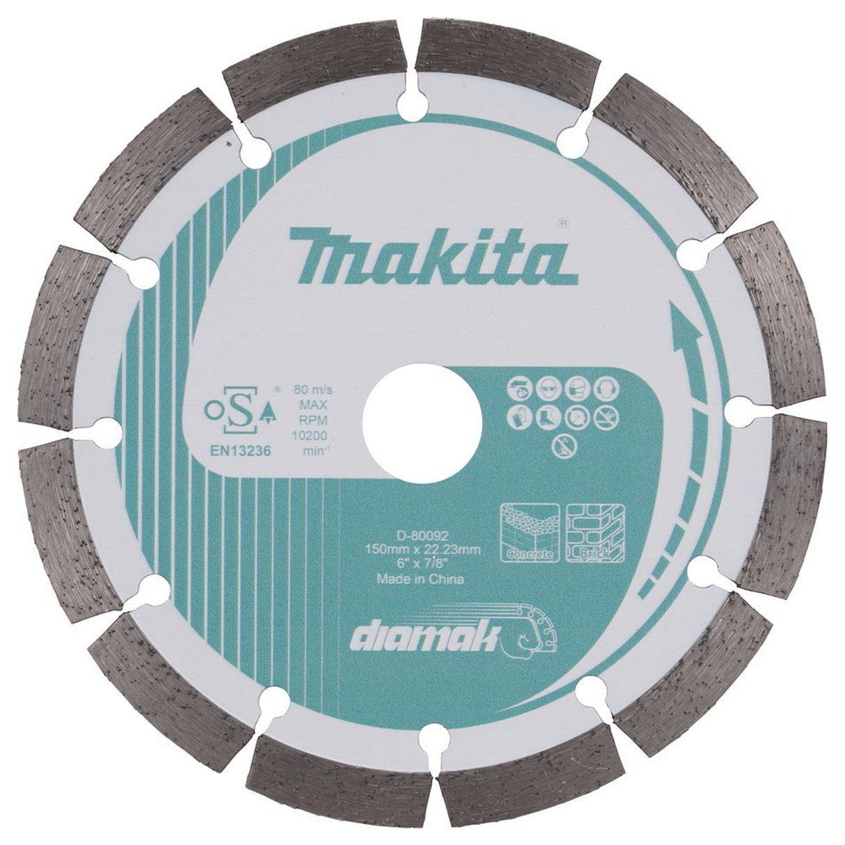 D-80092 – Segmentierte Diamanttrennscheibe Makita D-80092 150 mm - Bild 2