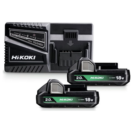 UC18YFSLWFZ – BoosterPack HiKOKI UC18YFSLWFZ 18V 2Ah mit 2 BSL1820M-Akkus und UC18YFSL-Ladegerät