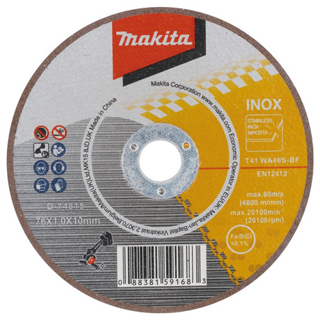 D-74815 - Disco da taglio sottile abrasivo Makita D-74815 76x1x10mm - Immagine 2