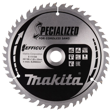 E-11184 - EFFICUT Klinge Makita E-11184 190/20 45 Zähne - Bild 2