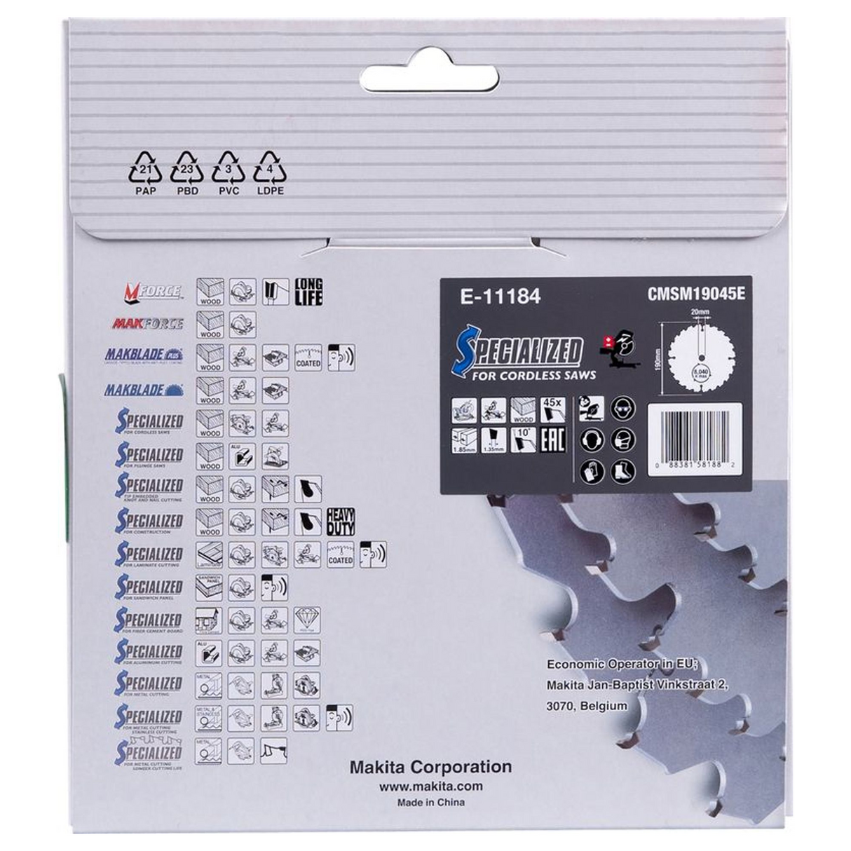 E-11184 - EFFICUT Klinge Makita E-11184 190/20 45 Zähne - Bild 5