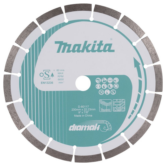 Disco Diamantato Segmentato Makita D-80117 230mm Multi-materiale