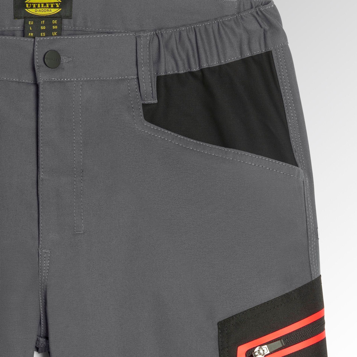 Pantalone Diadora Utility Pant Stretch Performance 2.0 Grigio Acciaio