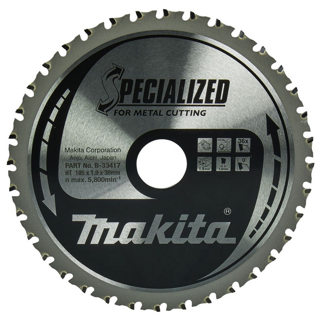 B-33417 - Kreissägeblatt Makita B-33417 Spezialisiertes Hartmetall-Tunnelstrahlgerät 185 mm 36T - Bild 2
