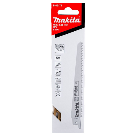 B-05175 - BiM-Blätter Makita B-05175 für genageltes Holz 152 mm 6TPI - Abbildung 3