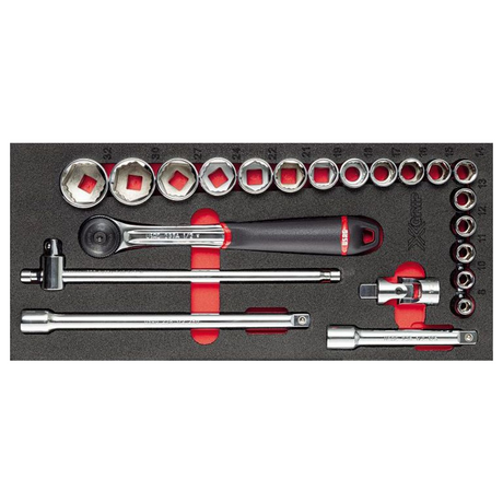 U05191068 - Modulo Spugna USAG 519 M 613CEAX Assortimento Chiavi Bussola 22 Pezzi