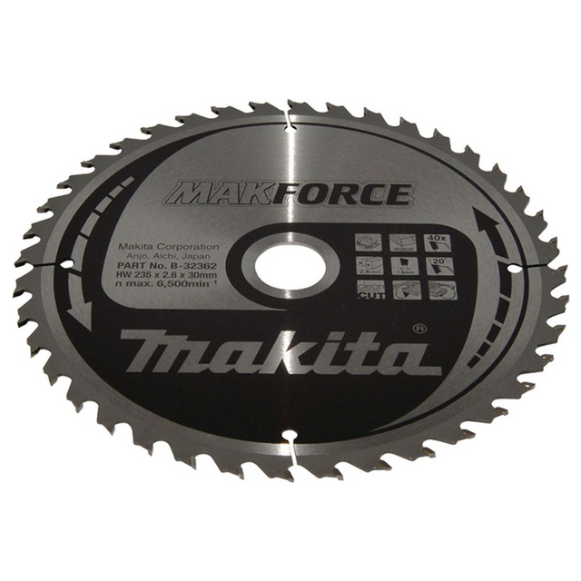 B-32362 - Lama Circolare Makita Makforce B-32362 235mm 40T - Immagine 2