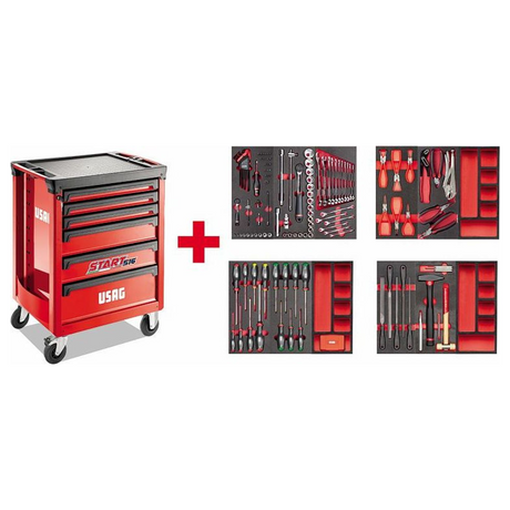 Carrello Porta Utensili Usag START 516 ST6MM con Assortimento 156 pz