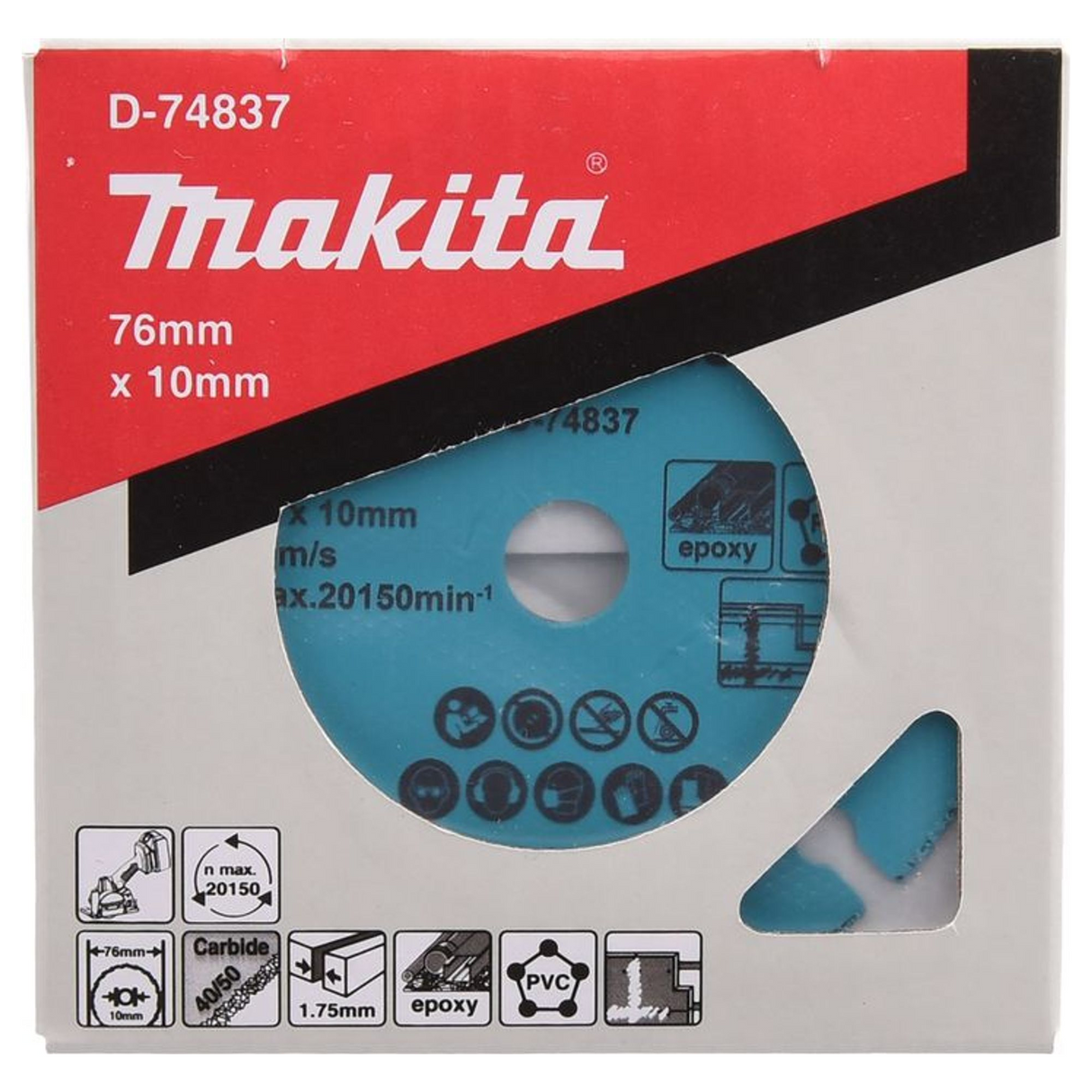 D-74837 - Trennscheibe aus Wolframkarbid Makita D-74837 76x10mm - Bild 4