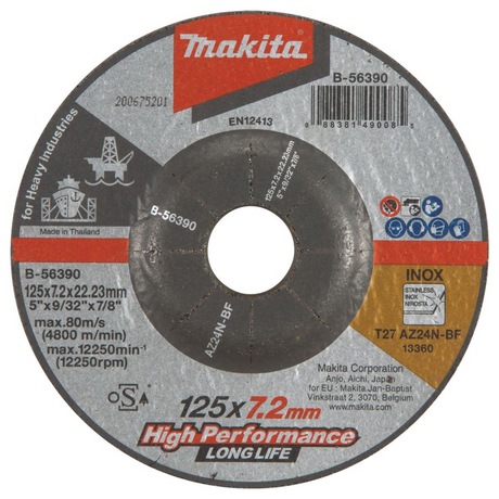 B-56390 - Schleifscheibe aus Edelstahl Makita B-56390 125mm AZ24N - Bild 2